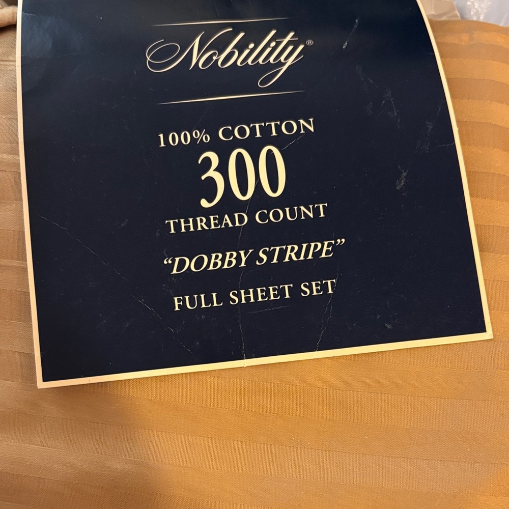 Sheet set 4 piece Nobility 300 thread count new cotton Dobby Stripe